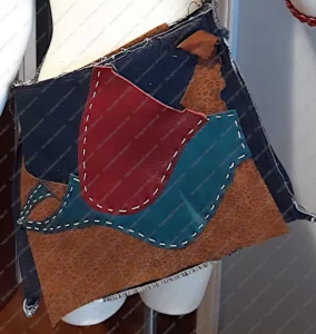 "Cross Body Bag 1", © 2019 Marilyn E. Hand Made, Leather Messenger Style Bag. (Wearable Art)