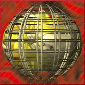 "Uncage Our Sun" on Red, © 2020 Marilyn E. Digital Media on Artist Canvas (Wall Art)